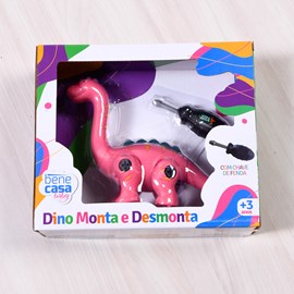 Brinquedo Dinossauro Para Montar e Desmontar Com Chave de Fenda ROSA - Bene Casa