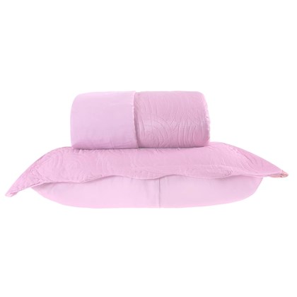 Cobre Leito Casal Com Porta Travesseiro Ultra Lisse ROSA BLUSH - Bene Casa