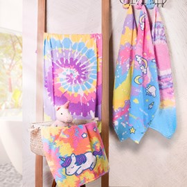 Kit 5 Toalhas de Banho Infantil Tie Dye Divertidas SORTIDO - Bene Casa