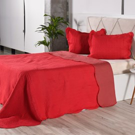 Kit Cobre Leito Liso Casal Com Porta Travesseiro RED CLASSE - Bene Casa