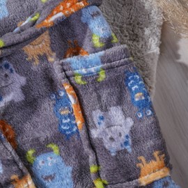 Roupão Microfibra Infantil G Toque Flannel Com Capuz MONSTRINHOS - Bene Casa